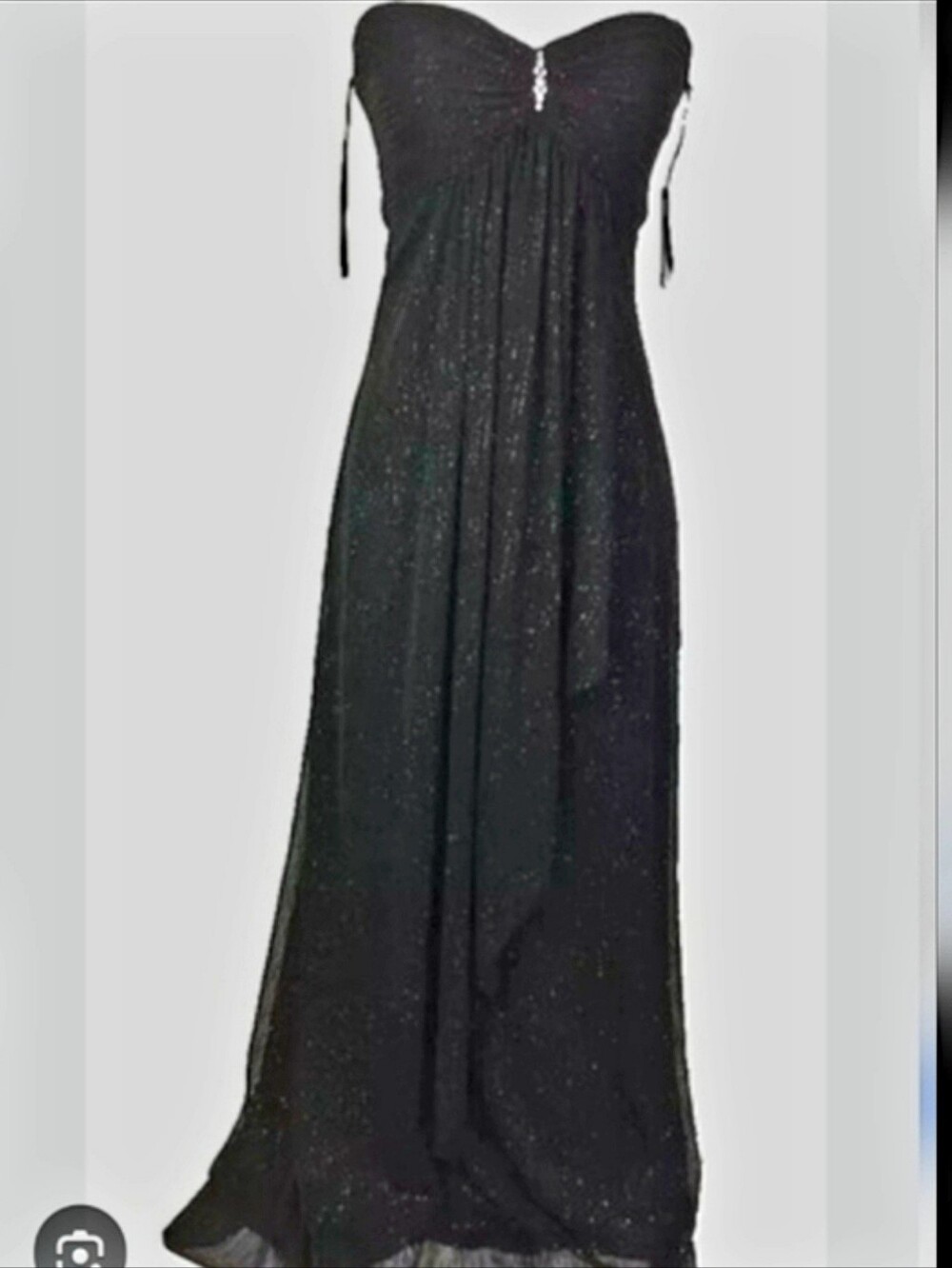 Black Sparkle Strapless Formal Wedding Or Prom Dress